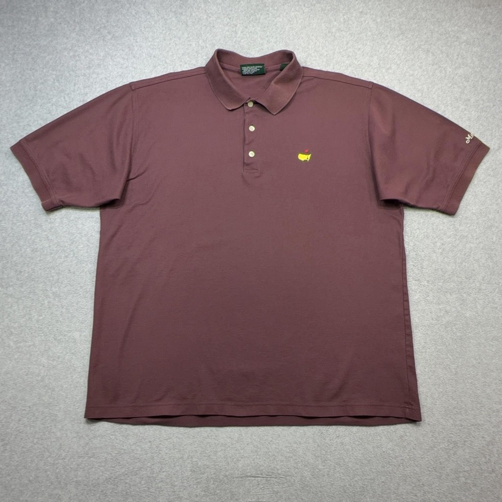 Masters Collection Polo Shirt Mens XL Burgundy Golf Mercerized Cotton Hong Kong
